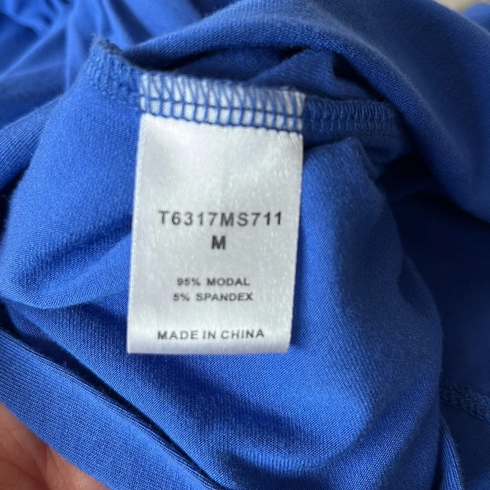 Tart women’s faux wrap blue top.  Sleeveless. Size medium.  Stretchy and sexy - Picture 6 of 6